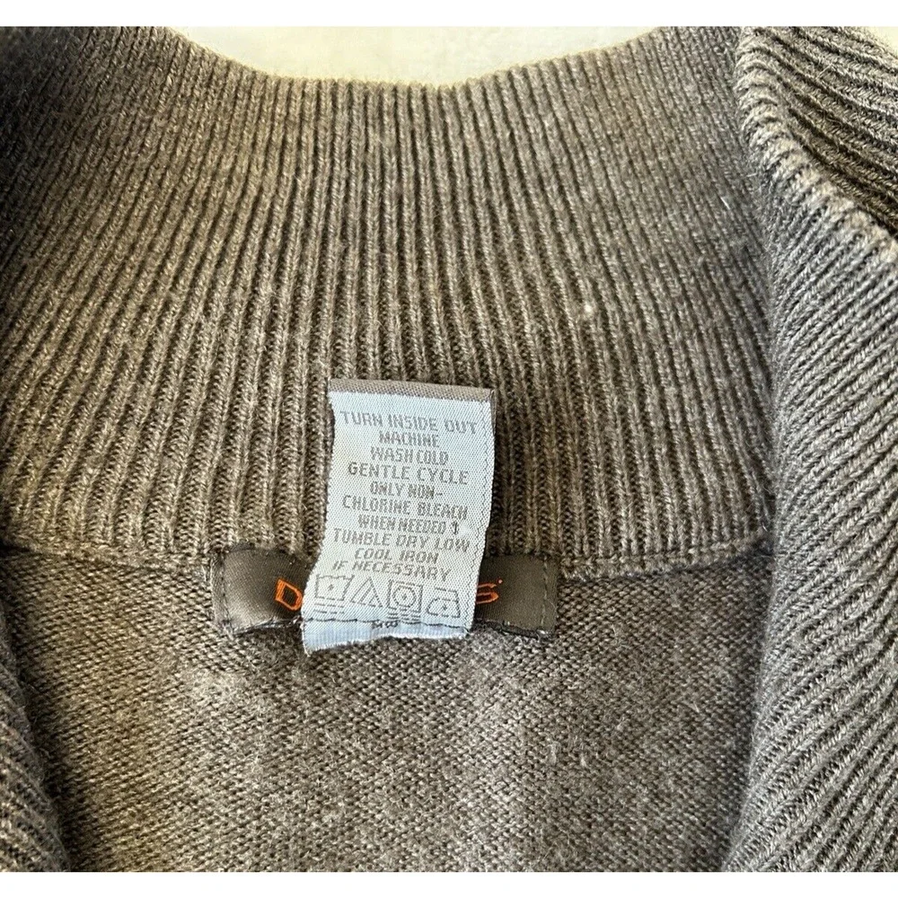 Dockers Men's 1/4 Zip Sweater XXL Brown Pullover Knit Long Sleeves